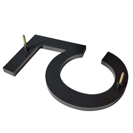 Ywonoby 8 Inch House Numbers for Outside-Large Modern 3D Floating Door Numbers-Weatherproof and Easy to install-Matte Black Acrylic Number (5)