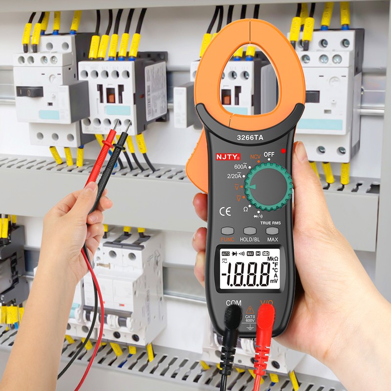 NJTY Digital Clamp Meter 2000 Counts Auto Range Multimeter with