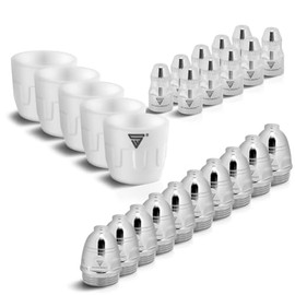 STAHLWERK P-80 Plasma Accessories Wear Parts, Plasma Nozzles + Electrodes + Ceramic Caps for P-80 CUT Plasma Cutter Burner, Set of 25
