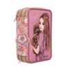 TOPModel Floral 3-Compartment Pencil Case with Pens