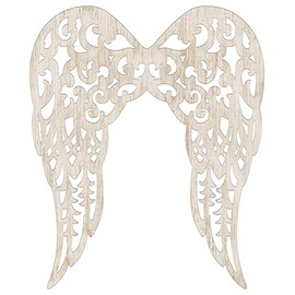 Craig Bachman 17 inch Metal Filigree Angel Wings in Antique Cream, Inspirational Wall Plaque Rustic Home Decor, Funeral Arrangement