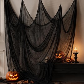 Tela espeluznante de Halloween negra de 1016 x 215 cm