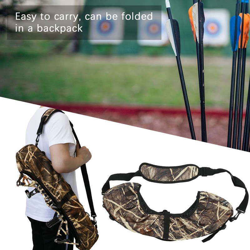 Archery Bow Bag Portable Adjustable Straps Arrows Holder Outdoor Carry
