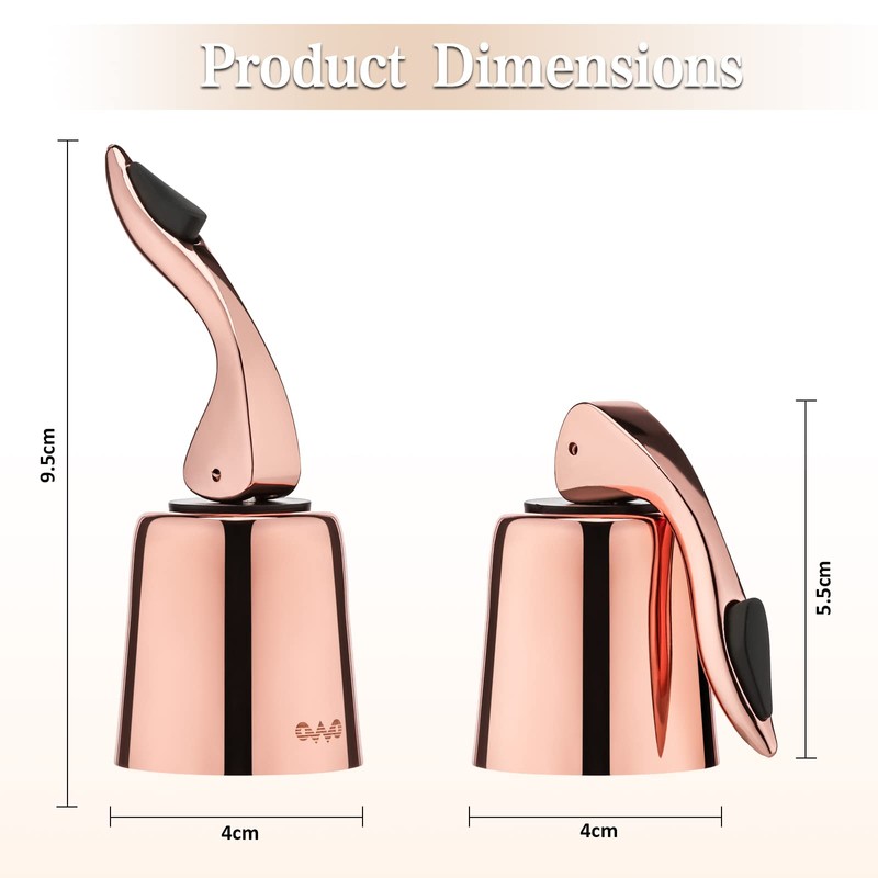 OWO Stainless Steel Wine Bottle Stopper, Reusable Wine Saver with
