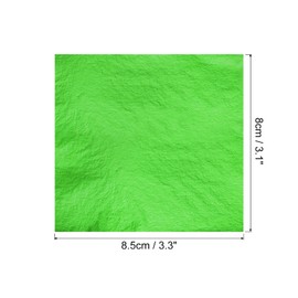 MECCANIXITY Gold Leaf Foil Sheet, Green Leaf Papers, 3.3 x 3.1inch for Art Decoration, Sculptures, Painting, Pack of 100