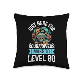 Divers Scuba Diving Mask Snorkel Fins for Men And Women Tee Throw Pillow