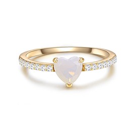 GLANZSTÜCKE MÜNCHEN Women's Ring 925 Sterling Silver with Moonstone (Synthetic), Silver