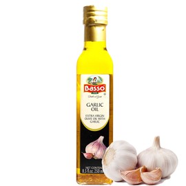 BASSO 1904 - Garlic Oil, Infused Premium Extra Virgin Olive Oil, 8.5 Fl Oz (250 ml), Cooking, Dipping, Dressing, and Tasting