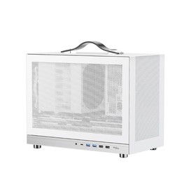Shiny Snake G300 16.8L MATX Mesh PC Case - ATX/SFX-L/SFX PSU | 340mm GPU & 240/280mm AIO Support | 164mm CPU Cooler | Reinforced Carry Handle | Mini Tower for Content Creation & Gaming - White