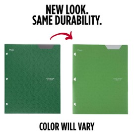 Five Star 2-Pocket Folder, Plastic Folder with Stay-Put Tabs, Fits 3-Ring Binder, Holds 8-1/2" x 11" Paper, Forest Green (333420E-ECM)
