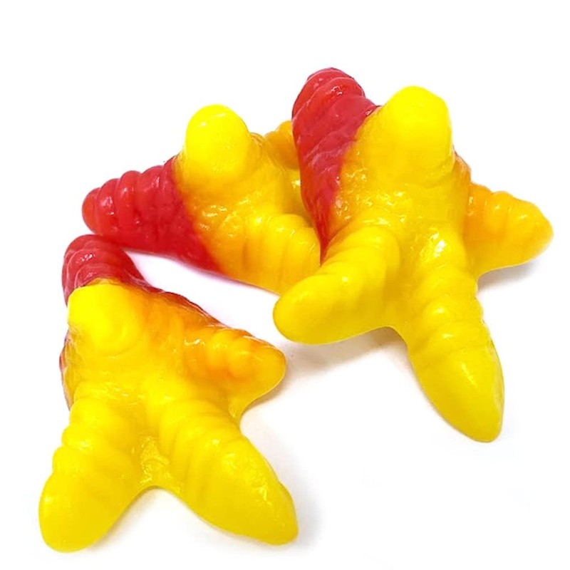 Fruidles Chicken Gummi Feet Candy, Delicious Peach Fruit Flavors Gummies