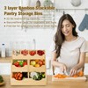 MTGSTOCL Upgraded 3 Tier Bamboo Pantry Storage Bins - Stackable