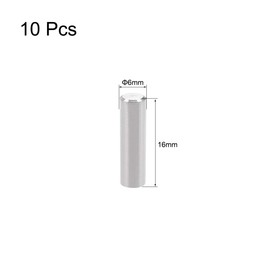 sourcing map 10Pcs 6mm x 16mm Dowel Pin 304 Stainless Steel Pegs Support Shelves Silver Tone