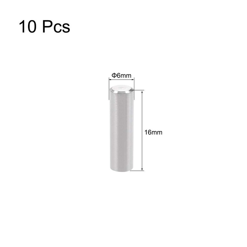 sourcing map 10Pcs 6mm x 16mm Dowel Pin 304 Stainless