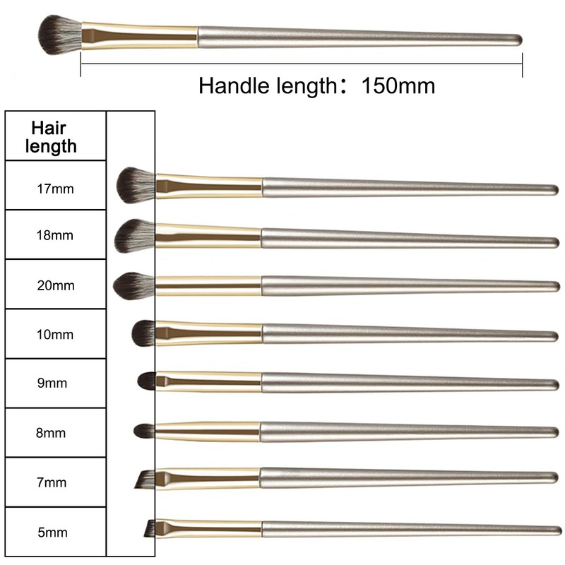Yoezuo Make Up Brush Set, 8 Pieces, Eyeshadow Brush Set