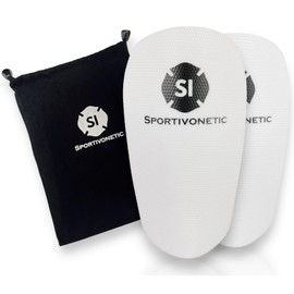 SPORTIVONETIC® Shin Pads for Football Adjustable for Adults & Children, Women & Men - Football, Shin Guards, Shin Pads, Extra Small, Thin, Mini with Bag