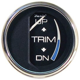 FARIA BEEDE "13709 Chesapeake Stainless Steel Trim Gauge (Johnson/Evinrude/Suzuki Outboard) - 2"", Black