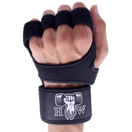 HW Weight Lifting Gloves – Built-in Wrist Wraps for Unbeatable Support in Gym, Crossfit & Strength Workouts (Men & Women) (X-Small)