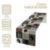 Rustic Cabin Bear Table Runner Retro Deer Moose Hunting Country