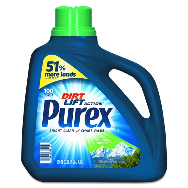 Purex Liquid Laundry Detergent, Mountain Breeze, 150 OZ, 115 Loads (Pack of 4)