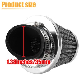 QAZAKY 2PCS 35mm Filter 45 Degree Angled Compatible with 50cc 70cc 90cc 110cc 125cc 2-stroke 4-stroke Engine ATV Quad Scooter Go Kart Moped Pit Dirt Pocket Mini Bike 34mm 36mm