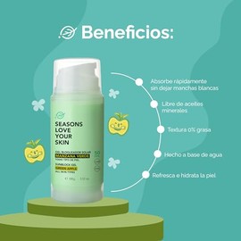 seasons love your skin kit 2 pack bloqueador solar facial manzana verde en gel 100 gr