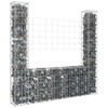 Tidyard U-Shape Gabion Basket with 2 Posts Iron 55.1 x