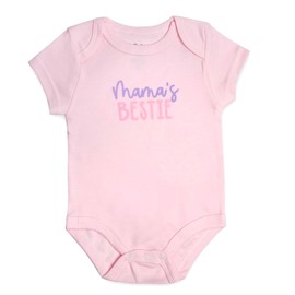 Baby Essentials Baby Girls 6 Piece Bodysuit Set (Mama's Bestie Daddy's Girl 6 Piece, 0 Months)