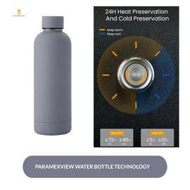 Paramexview® Water Bottle 24oz Double Wall Thermical Insulated Stainless Steel, Vacuumed Flask and BPA-Free for Sport and Travel, Leakproof Cold & Hot drinks such as tea, coffee, water