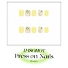 IMSOHOT Yellow Press on Nails Short Square Fake Nails Glossy