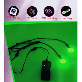 Electroluminescent El Neon Eye Lights for Masks, Skull and Cosplay Props Battery Operated Helmet DIY Modification(Green S)