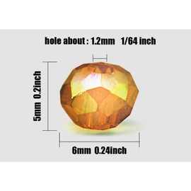 Renashed 1200pcs 6mm Briolette Crystal Glass Faceted AB Beads Spacer Beads for Jewelry Making - Bracelets, Necklaces - 24 Colors with Container Box