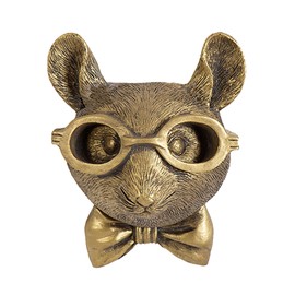 GUASDIE Animal Heads Wall Decor, Faux Deer Head Mount, Animal Sculptures Wall Decor, Resin Animal Head Wall Hanging Decoration for Living Room Bedroom Kitchen Gift,Rat