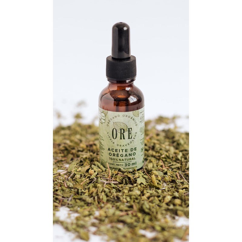 ORE Aceite de Orégano Natural 30ml y Perlitas de Orégano