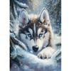 5D Diamond Painting Kits for Adults, Animal Wolf Diamond Art Kits for Beginners, DIY Winter Forest Wolf Full Round Drill Diamond Dots with Gem Arts for Home Decor 12x16inch