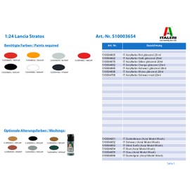 Italeri 3654 Fiat 1:24 Lancia Stratos
