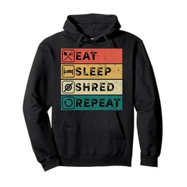 Eat Sleep Shred Repeat Float One Wheel Electric Skateboard Pullover Hoodie