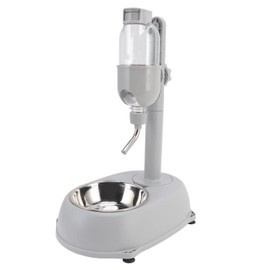 500ml Pet Standing Water Dispenser Bowl, Food Feeder Bowl with Detachable Pole Automatically Feeding Water
