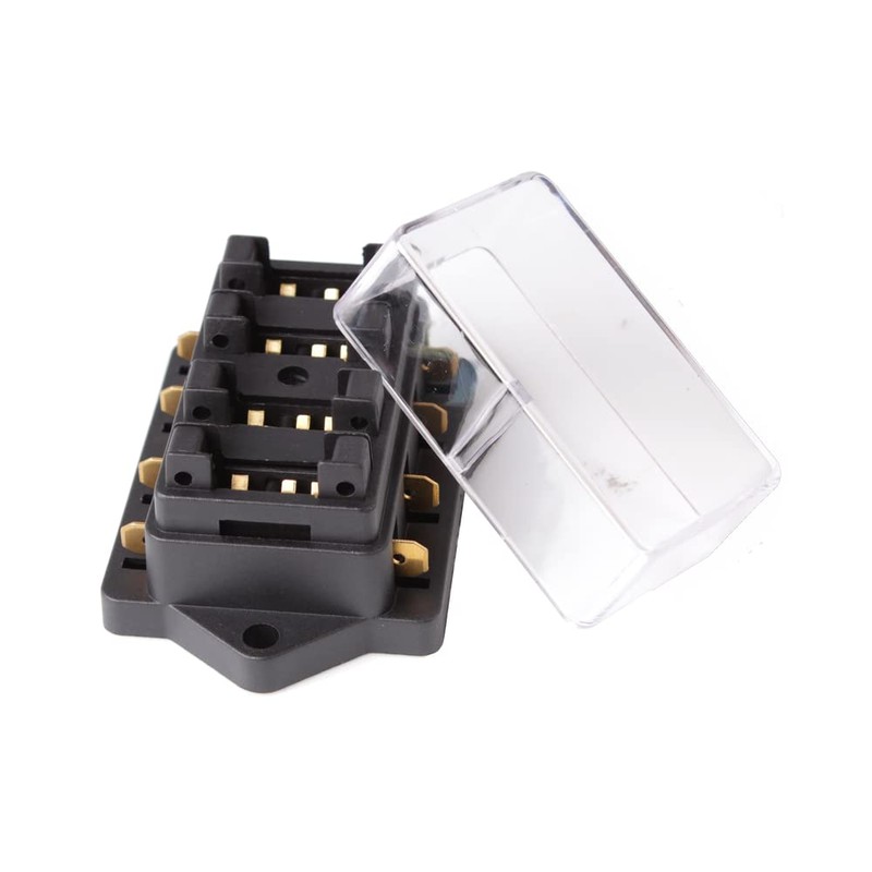 edi-tronic 12V/24V 4-Way Fuse Holder Fuse Box 8 Car Fuses