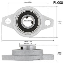 DiGiYes 4Pcs KFL000 10mm Inner Bore Mounted Flange Mounted Pillow Block Bearings for KFL Series Conveyor Systems