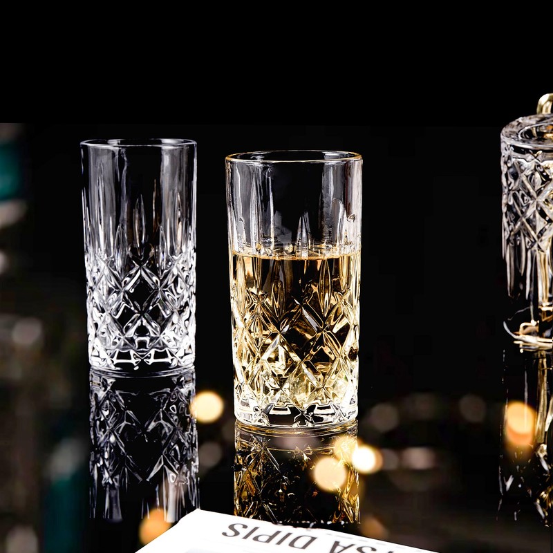 binsakao Highball Glasses Collins Tall Beverage Set of 6, 14