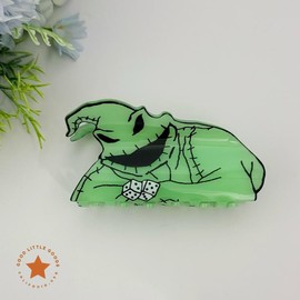 Blue-Haired Girl Double-Sided Claw Hair Clips, Durable Plastic for Women & Girls, FallFreshness, Casual Design, 4 Inches, Unisex, Premium Quality:_Glow in the dark-Oogie