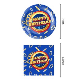 HJFZLY Blue Hedgehog Birthday Party Supplies, 20 Plates and 20 Napkins, Cartoon Theme Birthday Party Decoration for Boys Girls Kids
