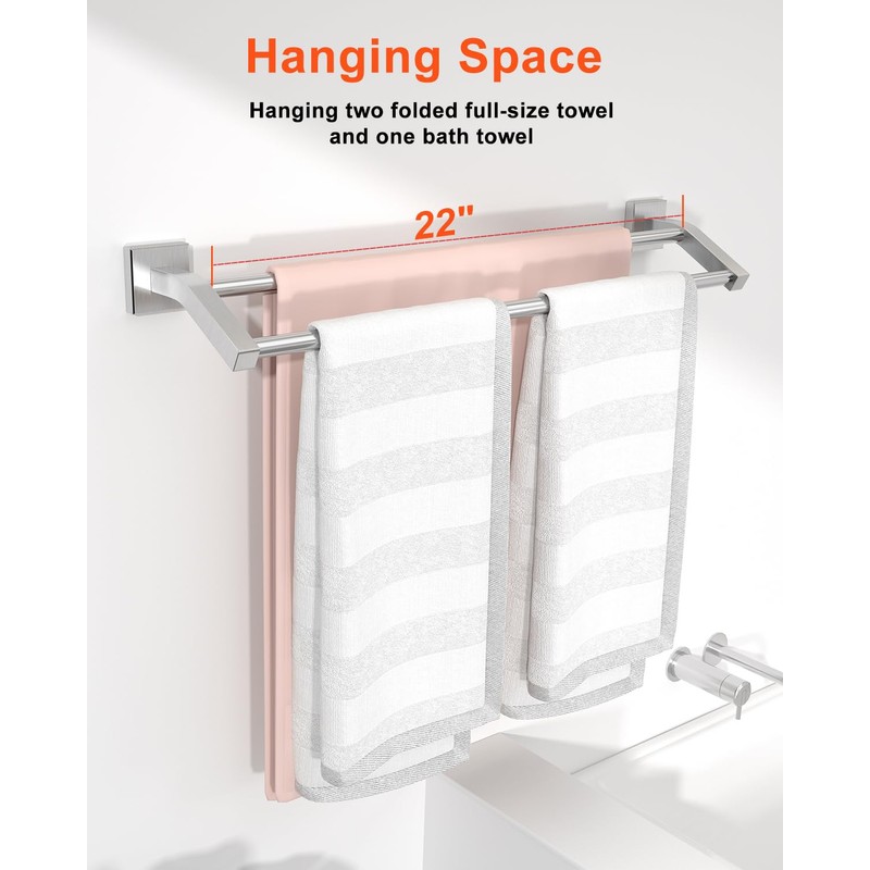 Alise Bath Double Towel Bars Towel Racks for Bathroom,Wall Mount