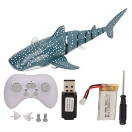RC Shark Toy Pool Boat Toy High Simulation Light Effect USB Rechargeable RC Water Toy with 3 Battery For Kids Gift Bath