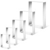 Generic 5 Pcs Rectangle Cookie Cutter Set, Stainless Steel, Rectangle