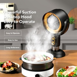 Portable Range Hood, Desktop Range Hood with 2 Wind Speed, Detachable Filter, USB Cable Powered Kitchen Air Cleaner, Portable Exhaust Fan for Indoor BBQ, Hot Pot and RV, Apartment