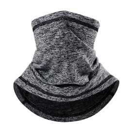 Unbranded Winter Neck Warmer Gaiter Ski Windproof Fleece Face Mask Scarf For Cold Weather - Gray