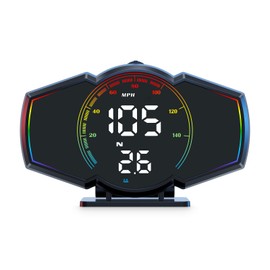 BYYOUIV Multi-Function Head-Up Display (HUD) - Digital GPS Speedometer with Overspeed, Fatigue Alerts & Compass for All Vehicles