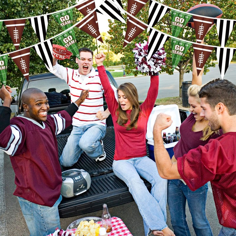 5 Pieces Football Pennant Banner Football Triangle Flags Banner Decoration